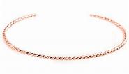 Gold Rope Cuff in 14K Gold Fill, Handmade Twisted Rope Bracelet by Lotus Stone Design (S, Rose Gold)