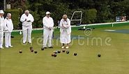 Senior Outdoor Bowling Club Players Playing Lawn Green Bowls Fitness Health Older People Stock Video - Video of frame, lawn: 146765463