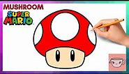 How To Draw Mushroom from Super Mario Brothers | Easy Step By Step Drawing Tutorial