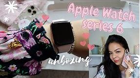 🍎 Apple Watch ⌚️Series 6 Rose Gold Unboxing 🌸 44mm PINK, CUTE COLOR! 🐻