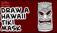 How to draw a Hawaiian Tiki Mask - Easy step-by-step for Beginners