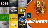 Happy New Year 2024 3D Text Effect PSD Free Download