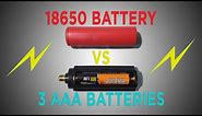 18650 Battery better than 3 AAA battery pack?