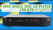 SONY VINTAGE SINGLE DISC CD PLAYER FOR HOME STEREO CDP-270