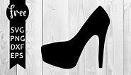 High heel svg free, shoe svg, fashion svg, instant download, silhouette cameo, free vector files, chunky heel svg, silhouette svg 0990