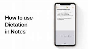 Use Dictation in Notes — Apple Support