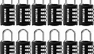 DELSWIN Combination-Padlock 4-Digit-Gym-Locker-Lock - 12 PCS Resettable Combo Lock for Toolbox School Employee Locker Weatherproof Travel Lock for Luggage Backpack Gate Shed