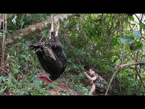 turkey tracks, make wire traps to trap turkeys, survival skills, survival alone