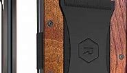 The Ridge Wallet For Men, Slim Wallet For Men - Thin as a Rail, Minimalist Aesthetics, Holds up to 12 Cards, RFID Safe, Blocks Chip Readers, Aluminum Wallet With Cash Strap (Mopane)
