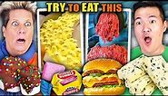 We Try To Eat Processed Foods While Watching How Its Made | Try To Keep Eating