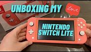 Unboxing a Coral Pink Nintendo Switch Lite