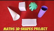 Maths Shapes Project 3D | Different Shapes School Project | Shapes project 2D | 3D Shapes Model