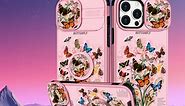 (2in1 for iPhone 11 Pro Max Cases for Women Skull Skeleton Cute Girls Phone Cover Fun Black Stars Moon Flowers Floral Design with Camera Cover and Ring Stand Funda for Apple 11 Pro Max Case