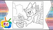 Sonic 2 the hedgehog coloring pages/ Super Sonic with hot-dog coloring/ Elektronomia - Collide [NCS]