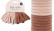 Kitsch Elastic Hair Ties for Women - Thick Hair Ties No Damage, Soft Rubber Bands for Hair, Hair Bands for Women's Hair & Ponytail Holders, Hair Elastics, Small Hair Ties for Thick Hair (20pcs, Blush)