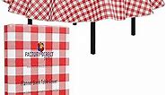 Red Gingham (Checkerboard) Vinyl Tablecloths - 70 In. Round - Pack Of 1 Round Tablecloth - Flannel Backed Tablecloths For Round Tables - Plastic Table Cloths With Flannel Backing - Waterproof