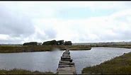 Stepping stones over the river Afon Braint on Anglesey