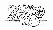 How to draw fruit composition drawing for Kids