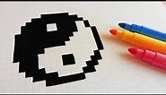 Handmade Pixel Art - How To Draw Yin Yang #pixelart
