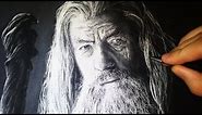 Gandalf - Drawing with White Charcoal Portrait