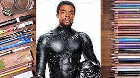 Black Panther Drawing - Chadwick Boseman Tribute - Timelapse | Draw CC