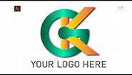 How to Make a Letter GK Logo in Adobe illustrator| Letter Logo Design|