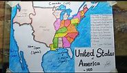 How to draw 1818 United States map easy SAAD