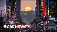 New York City's "Manhattanhenge" sunset draws massive crowds