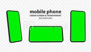 Mobile Phone Animation Set. Horizontal and vertical smartphone motion graphic mockup with green screen. File includes RGB and alpha channels for transparent background on video editing programs.