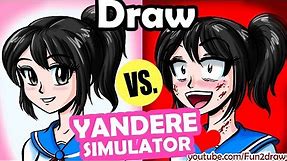 How to Draw GOOD VS EVIL Yandere Simulator - Anime Manga Drawing | Fun2draw Online Art Lessons