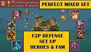 Lords Mobile - MIXED SET AND DEFENSE SET UP - F2P guide for optimized gears, heroes and familiars