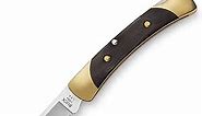 Buck Knives The 55 Folding Pocket Knife 2-3/8" 420HC Steel Clip Blade, Ebony Handle, Brass Bolsters