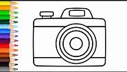 How to draw a camera easy step by step | camera drawing easy and simple for beginners draw easy