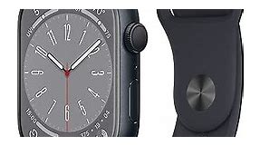 Apple Watch Series 8 [GPS 45mm] Smart Watch w/Midnight Aluminum Case with Midnight Sport Band - M/L. Fitness Tracker, Blood Oxygen & ECG Apps, Always-On Retina Display, Water Resistant