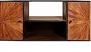 The Urban Port Cabinet 65-Inch 2 Door Mid Century Modern Wooden Entertainment Media TV Stand Unit, Brown UPT-231464