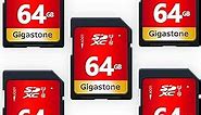 Gigastone 64GB 5-Pack SD Card UHS-I U1 Class 10 SDXC Memory Card High Speed Full HD Video Canon Nikon Sony Pentax Kodak Olympus Panasonic Digital Camera, with 5 Mini Cases