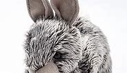 Realistic Easter Bunny Stuffed Animal Rabbit Plush Toy Gift for Kids Grey 9.5 inch