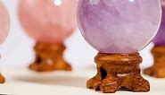 Rose Quartz & Amethyst Crystal Balls for Scrying Deco