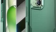 Diaclara Designed for iPhone 15 Case, [with Privacy Screen Protector] [Anti Spy] [Military Grade Drop Protection] Heavy Duty Full-Body Shockproof Phone Case,Green