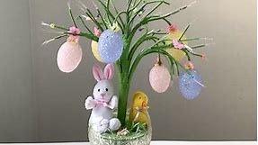 Avon Easter Egg Tree Musical Fiber Optic Color Changing Lights Bunny & Chick
