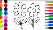 Flowers Coloring Pages Salt Painting | Fun Art Learning Colors Video