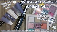 HOW TO OMBRE PIGMENT POWDER | Easy beginner friendly Winter chrome snowflake nail art design ❄️