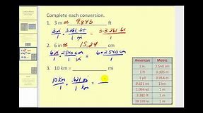 American and Metric Conversions