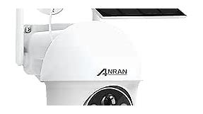 ANRAN Security Camera Wireless Outdoor, 2K Solar Outdoor Camera with 360° View, Smart Siren, Spotlights, Color Night Vision, PIR Human Detection, Pan Tilt Control, 2-Way Talk, IP65, Q1 White