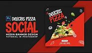 Pizza Social Media Banner Design | Adobe Photoshop Tutorial | Speed Art | Grafix Mentor