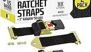 DC Cargo Bolt-on E-Track Auto Retractable Ratchet Straps Heavy Duty - (2 Pack) 2 Inch x 10 Ft - Retractable Ratchet Tie Down Straps for Boats, Jet Skis, Motorcycles, ATVs - 4,000 lbs Break Strength