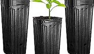 50pcs Plastic Deep Plant Nursery Pots,12.2”Tall Tree Pots,Black Deep Seedling Container Pots with Drainage Holes for Indoor Outdoor Gardening (4.72" Wx12.2 H)