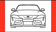 How to draw a TOYOTA SUPRA A90 2019 easy / drawing supra mk5 car front view