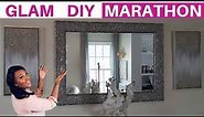 GLAM DIY MARATHON | Glam & Easy DIY Using Crushed Glass Mirror, Contact Paper & Bathroom Mirror DIY