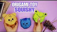 Origami Paper Squishy Toy: How to Make Cat, bear, and Frog Squishy